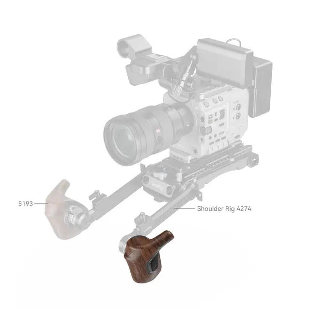 SmallRig 5162 ImageGrip Wooden Handle With ARRI Rosette (Left Side) 
