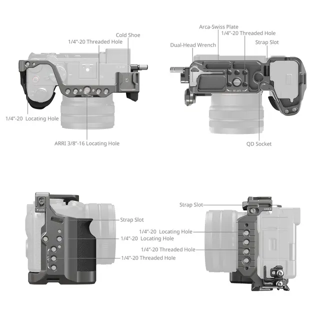 SmallRig 5198 HawkLock QR Cage Kit For Sony A 7C II / 7CR. Quick Release 