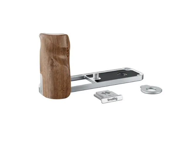 SmallRig 5223 L-Shaped Mount Plate Wood Wooden Handle for Fujifilm X half Silver 