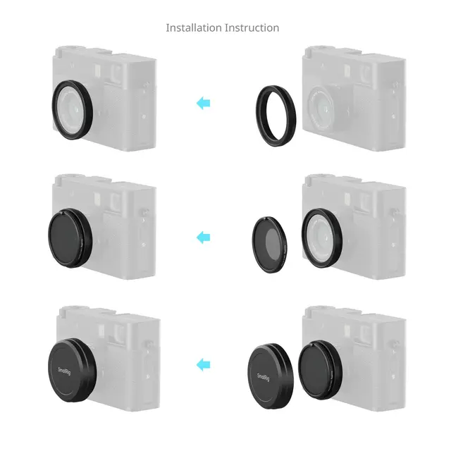 SmallRig 5225 Magnetic VND Filter ND2-ND32. For Fujifilm X half Black 