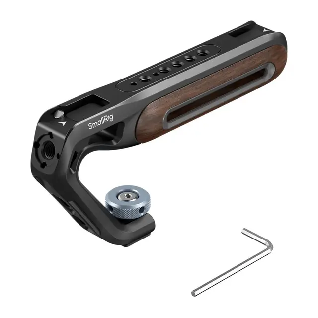 SmallRig 5250 Wooden Top Handle With Cold Shoe Mount 