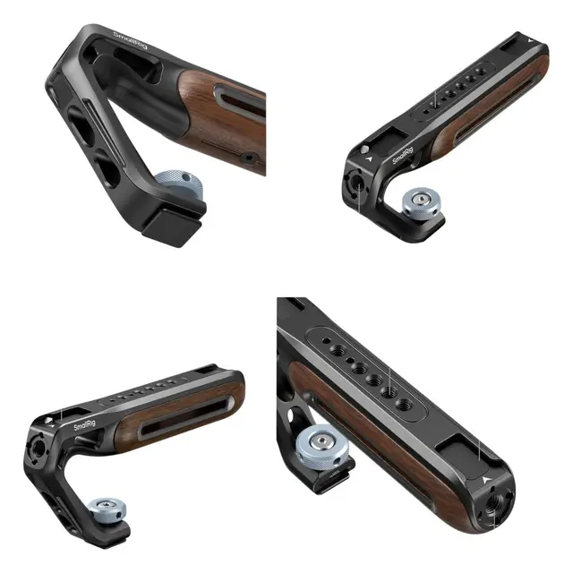 SmallRig 5250 Wooden Top Handle With Cold Shoe Mount 