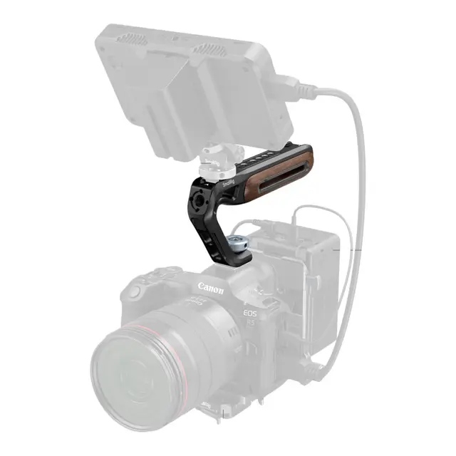 SmallRig 5250 Wooden Top Handle With Cold Shoe Mount 