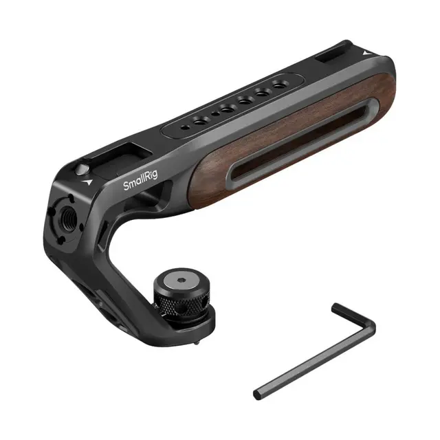 SmallRig 5252 Wooden Top Handle 1/4''-20 & ARRI 3/8''-16 Locating Screw 
