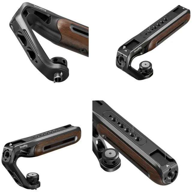 SmallRig 5252 Wooden Top Handle 1/4''-20 & ARRI 3/8''-16 Locating Screw 