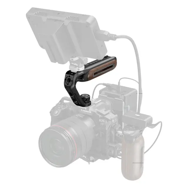 SmallRig 5252 Wooden Top Handle 1/4''-20 & ARRI 3/8''-16 Locating Screw 