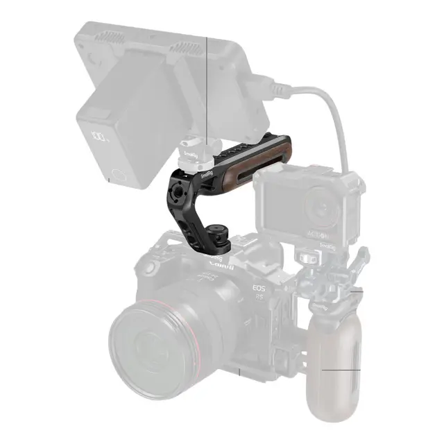 SmallRig 5252 Wooden Top Handle 1/4''-20 & ARRI 3/8''-16 Locating Screw 