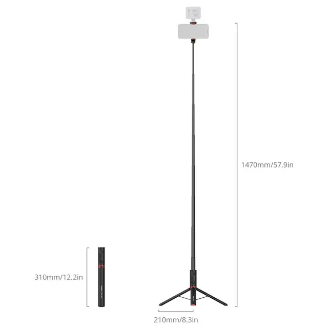 SmallRig 5292 x Boom Selfie Stick ST30 Drex Lee. Lite Black 