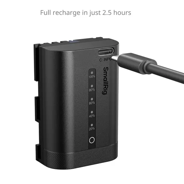 SmallRig 5298 USB-C Camera Battery For Canon LP-E6P. With Power Display 