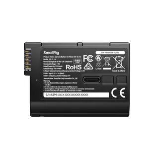 SmallRig 5299 USB-C Camera Battery For Nikon EN-EL15c. With Power Display