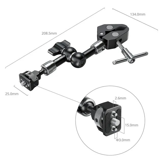SmallRig 5310 Magic Arm 7" With Crab-Shaped Clamp 