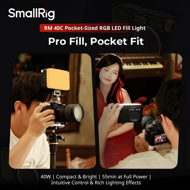 SmallRig 5359 RM 40C Mini Video Light Kompakt LED lampe 40W RGBWW 