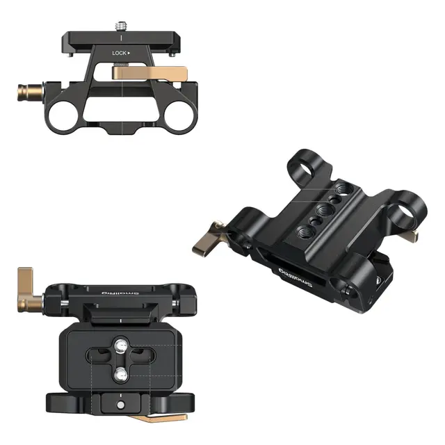 SmallRig 5365 Arca-Type Mount Plate Kit With 15mm Dual Rod Clamp 