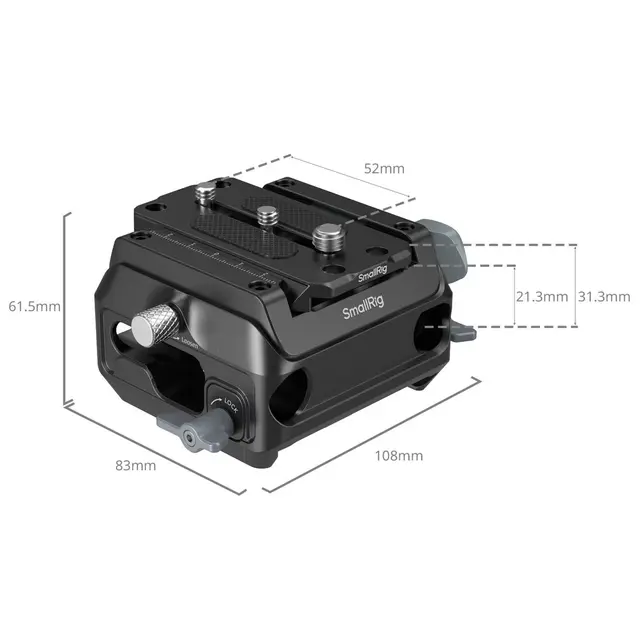 SmallRig 5366 Manfrotto-Type Mount Plate With 15mm Dual Rod Clamp 