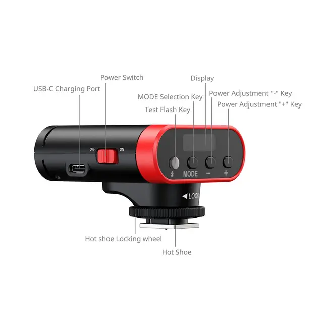 SmallRig 5374 Mini Speedlite Flash RS20 Mini kamerablits. Std x-kontakt 