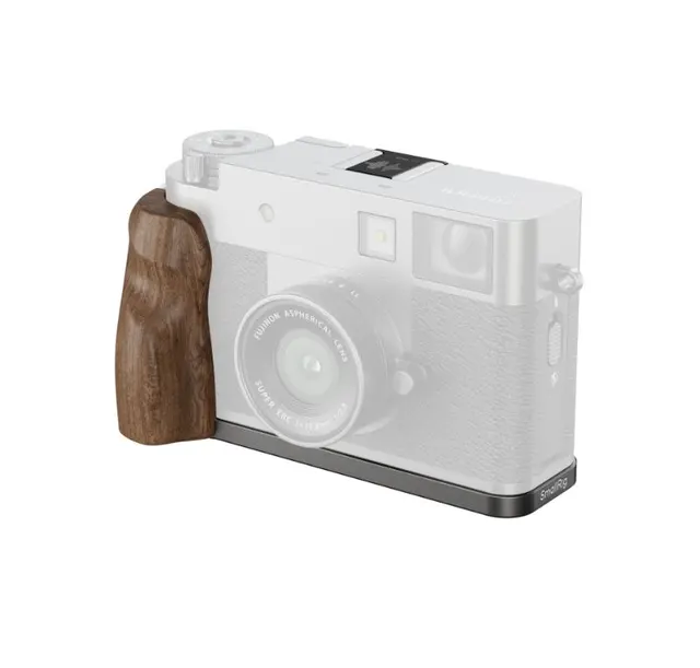 SmallRig 5394 L-Shaped Mount Plate Wood Wooden Handle for X half Charcoal Silver 