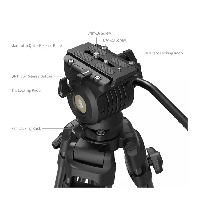 SmallRig 5440 AD14 Heavy-Duty Tripod Aluminum Alloy 