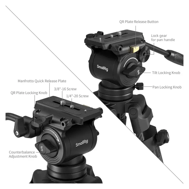 SmallRig 5441 AD14 Heavy-Duty Tripod Carbon Fiber 