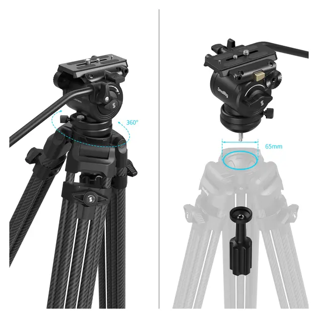 SmallRig 5441 AD14 Heavy-Duty Tripod Carbon Fiber 