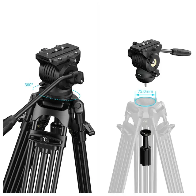 SmallRig 5442 FSD14 FreeSpeed Tripod Heavy-Duty Aluminum Alloy 