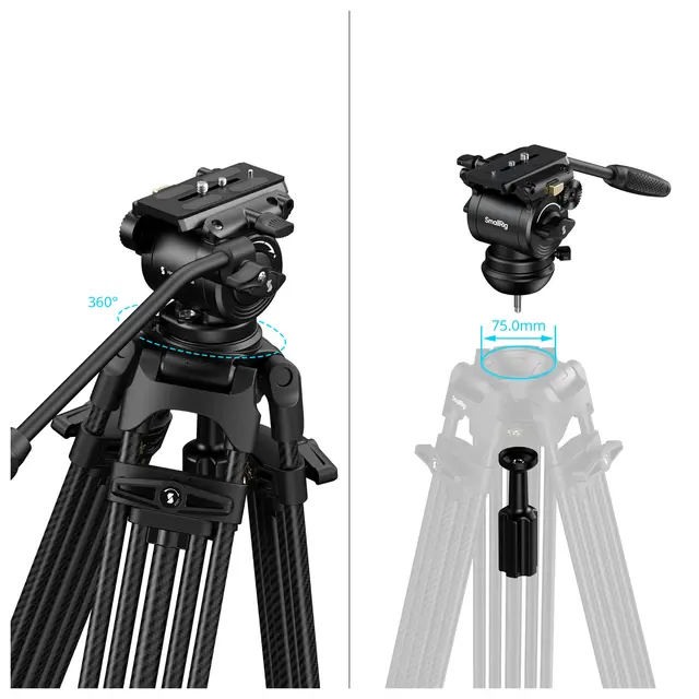 SmallRig 5443 FSD14 FreeSpeed Tripod Heavy-Duty Carbon Fiber 