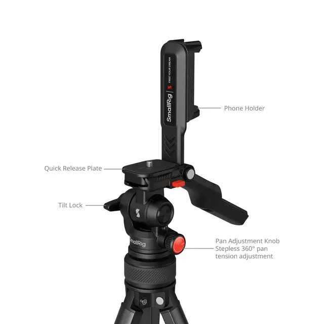 SmallRig 5473 Video Tripod KIT Videostativ med hode + Mobil klemme 
