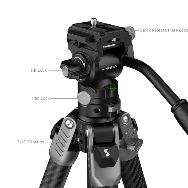 SmallRig 5477 Video Carbon Tripod AP255Pro 