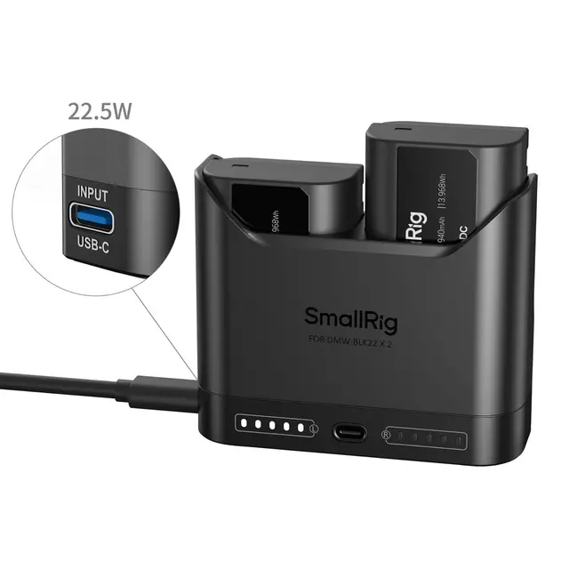 SmallRig 5487 Turbo Charging Kit For DMW-BLK22 Camera Batteries 