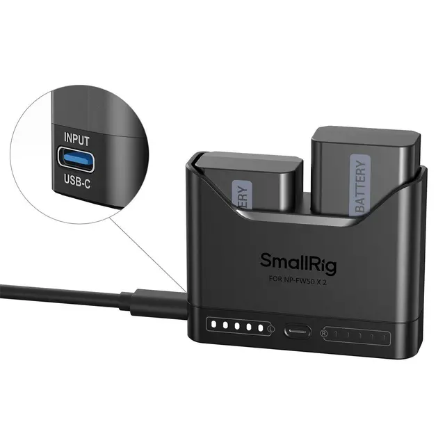 SmallRig 5488 Turbo Charging Batteri Kit Inkludert 2stk NP-FW50 Batteries 1030mAh 