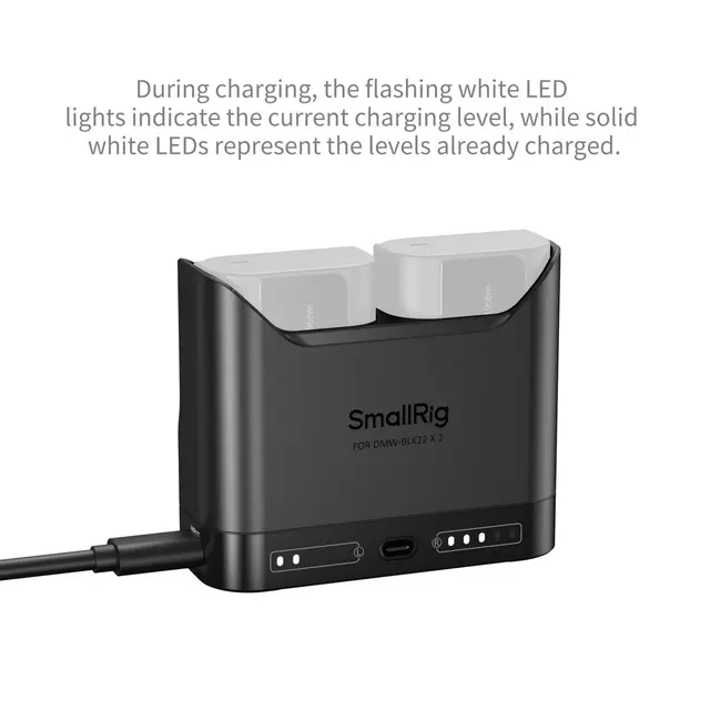 SmallRig 5492 Camera Battery Charger For Panasonic DMW-BLK22 Batterier 