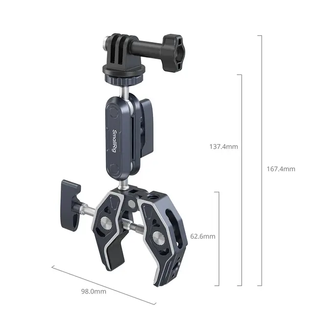 SmallRig 5529 Crab-Shaped Clamp + Arm Universalklemme med Magic Arm 