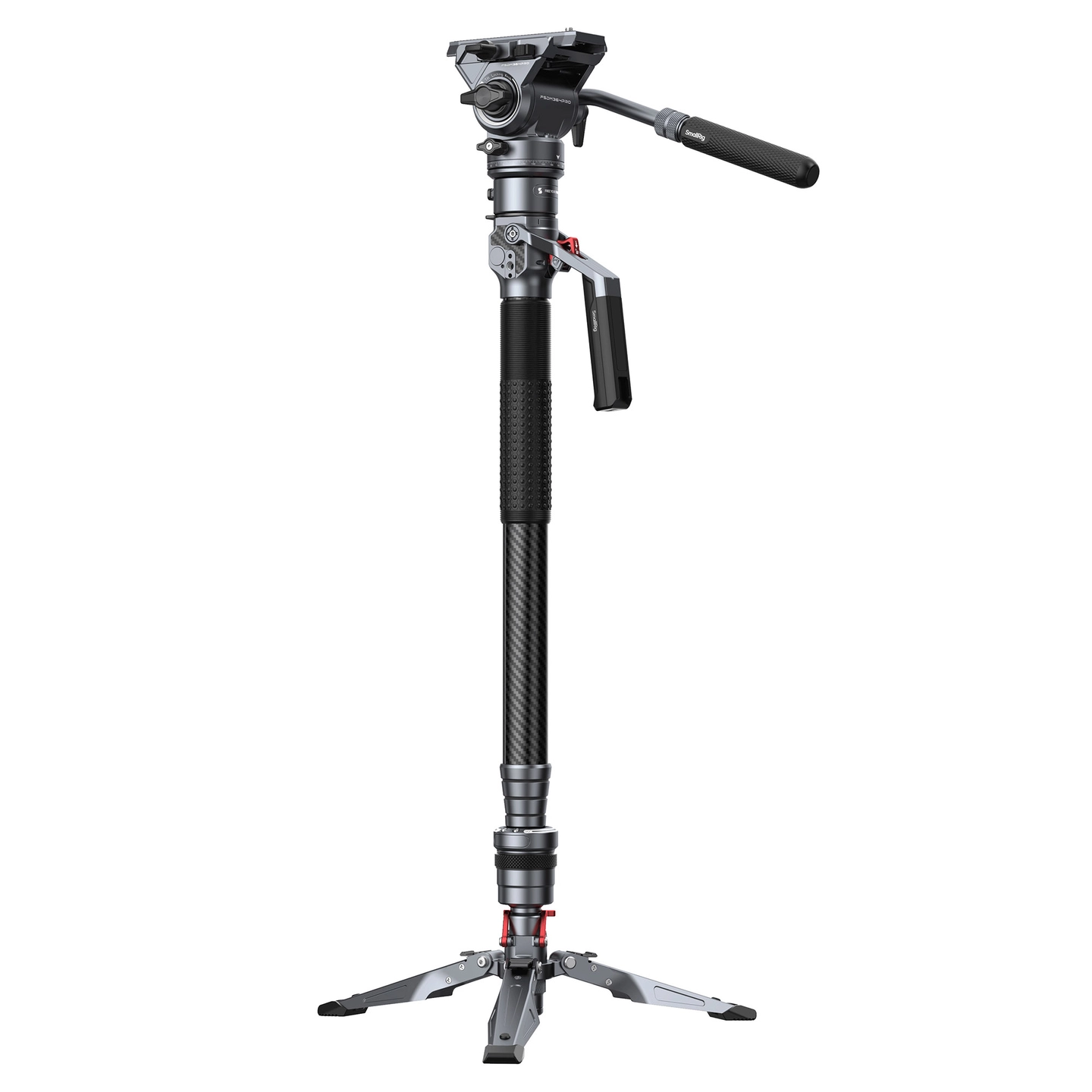 SmallRig 5565 Carbon Fiber Video Monopod Ettbenstativ 175cm 3-fot og Video hode