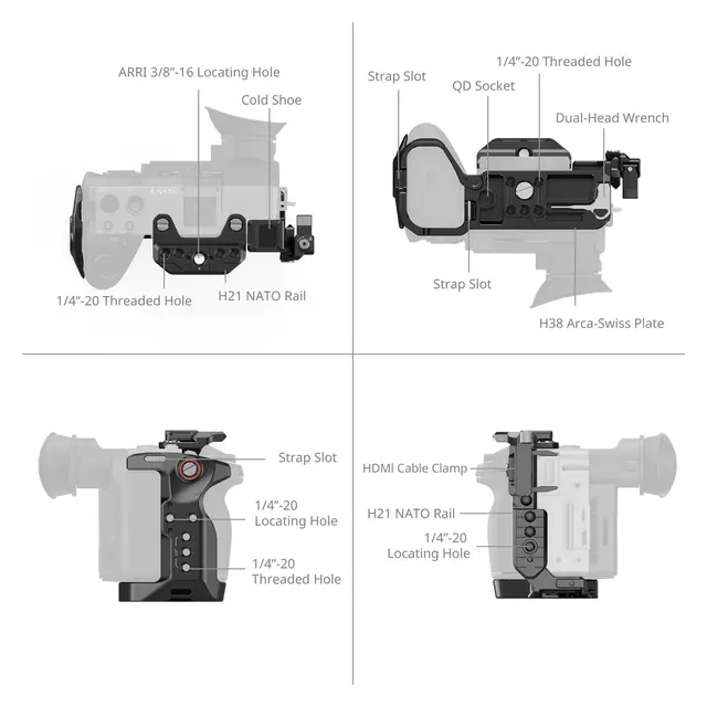 SmallRig 5590 Advanced Cage Kit Med Battery Plate. For Sony FX2 