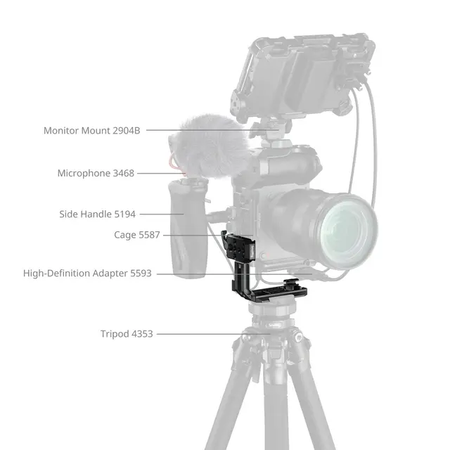 SmallRig 5594 Vertical Mount Plate For Cage with Arca-Type Plate 