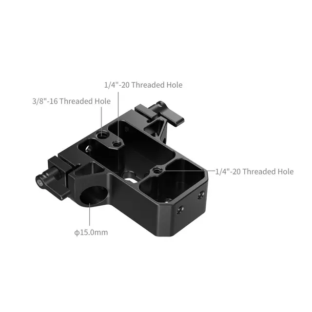SmallRig 5609 Mount Plate Dual 15mm Rod Baseplate m/ 2stk 20cm Carbon ROD 