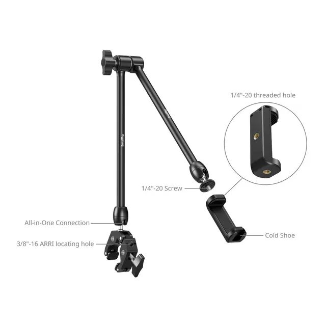 SmallRig 5624 Desktop Magic Arm With Crab-Shaped Clamp Kit 