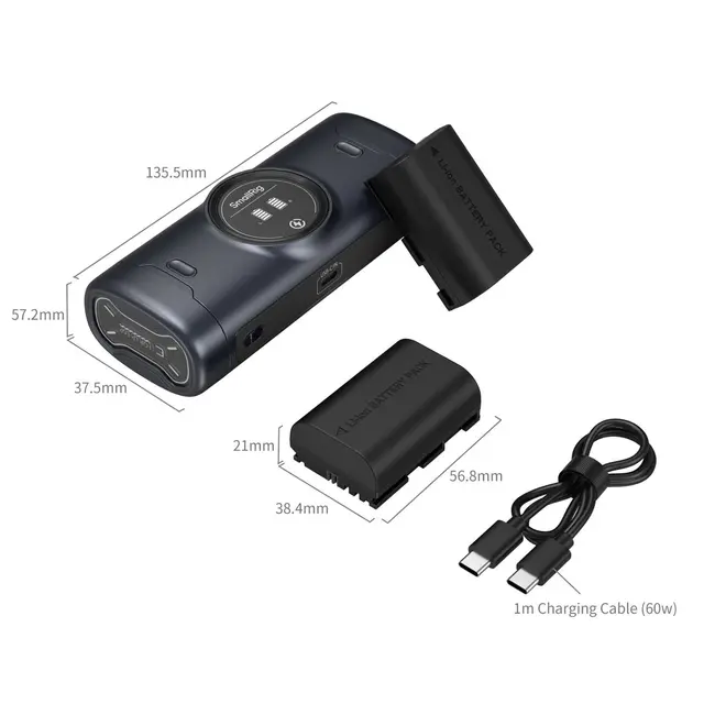 SmallRig 5695 Portable Charger Case Kit For Canon LP-E6P m/2 Batterier 