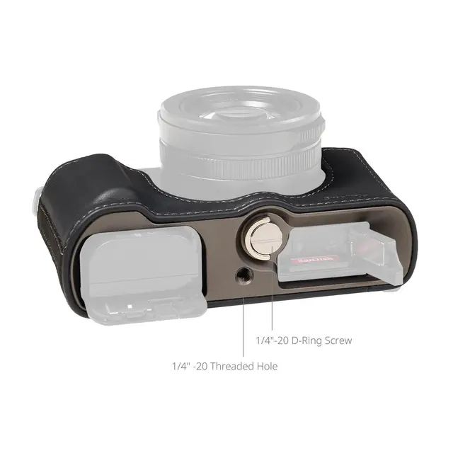 SmallRig 5698 Leather Half Case Black For Panasonic LUMIX L10 