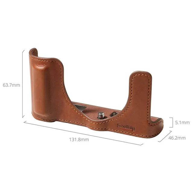 SmallRig 5699 Leather Half Case Brown For Panasonic LUMIX L10 