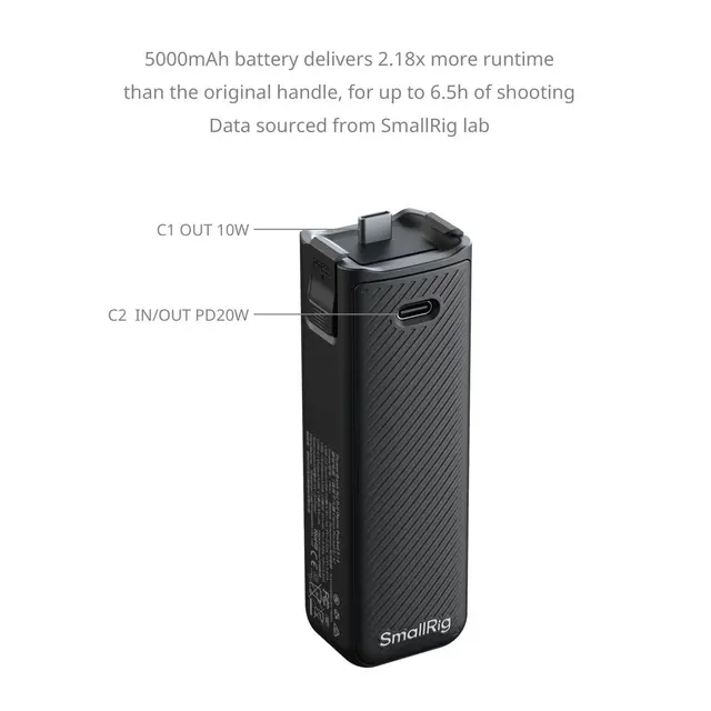 SmallRig 5705 Power Bank Grip For DJI Osmo Pocket 3/4 