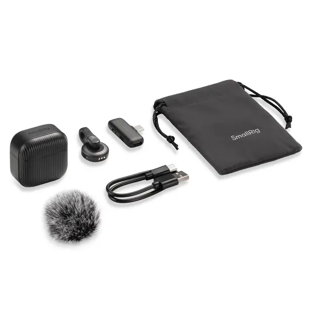 SmallRig 5718 S70-C1 Wireless Microphone With USB-C Adapter for Phones Black 
