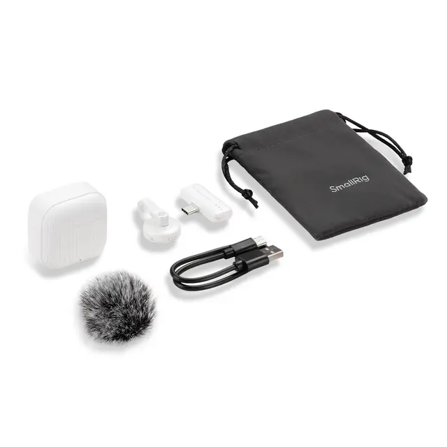 SmallRig 5719 S70-C1 Wireless Microphone With USB-C Adapter for Phones White 
