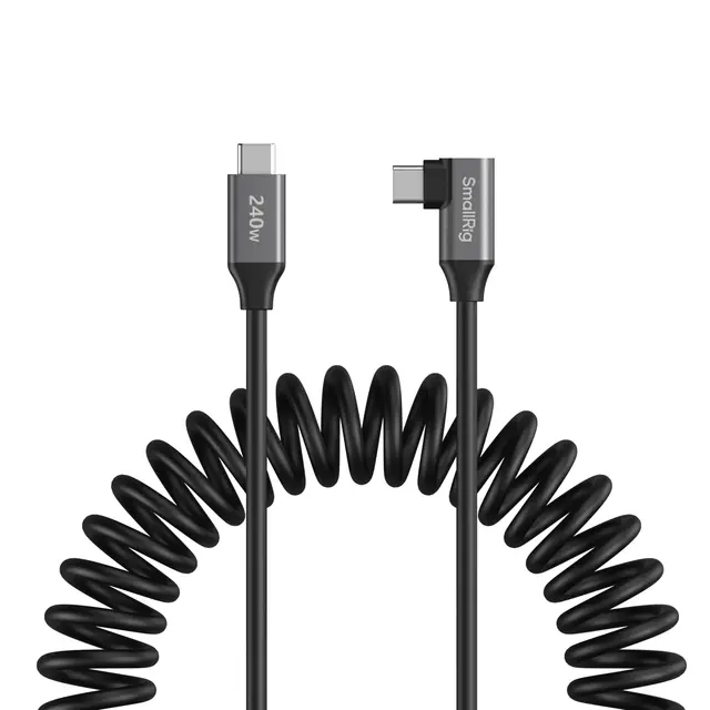 SmallRig 5730 USB-C Data Cable Coiled Spiralkabel USB-C - USB-C rett/vinklet 