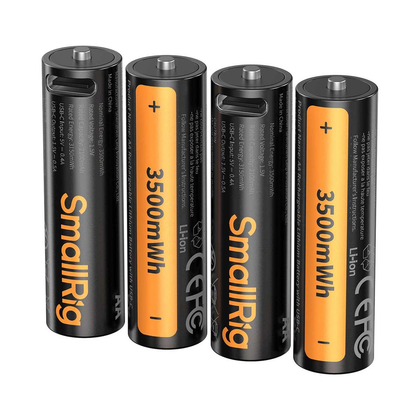 SmallRig 5768 Rechargeable Battery AA 2100mAh. USB-C (4pk)