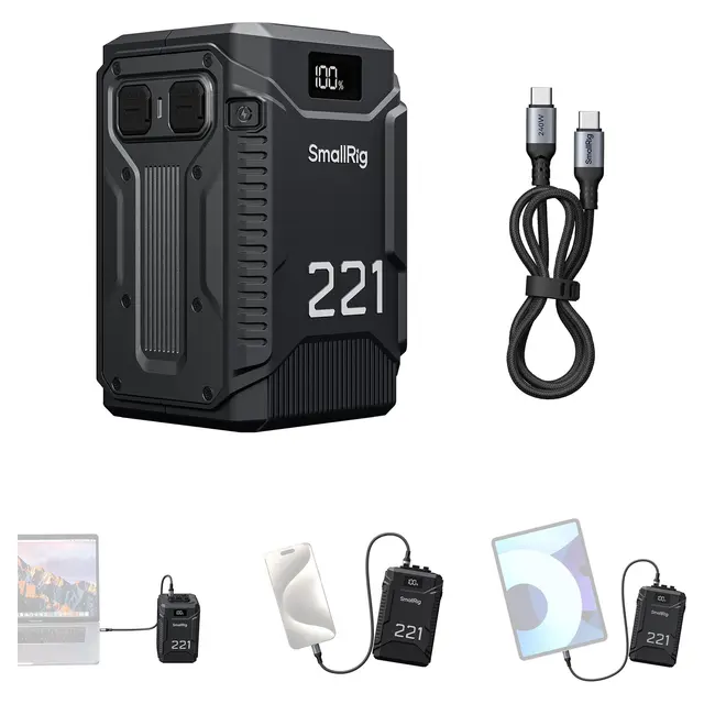 SmallRig 5865 T221 Triple-Proof Battery 1,8m Drop-Resistant IP54 Water/Dustproof 