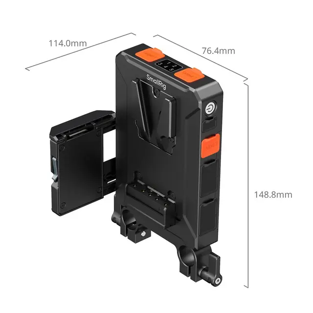 SmallRig 5881 V-Mount Adapter Plate With 15mm Dual Rod Clamp 