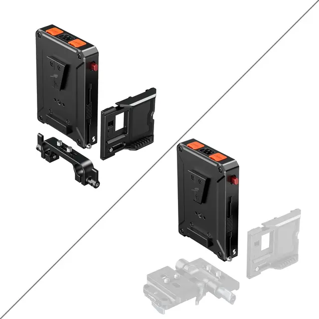 SmallRig 5881 V-Mount Adapter Plate With 15mm Dual Rod Clamp 