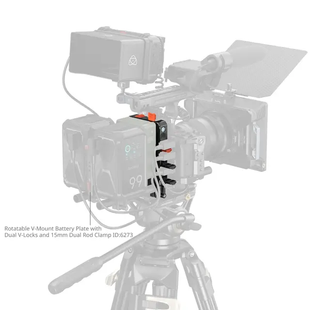 SmallRig 5881 V-Mount Adapter Plate With 15mm Dual Rod Clamp 
