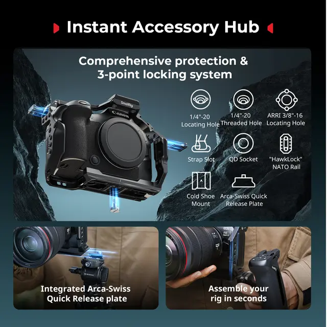 SmallRig 5960 Black Mamba Cage Kit For Canon R6 Mark III / R6 Mark II 