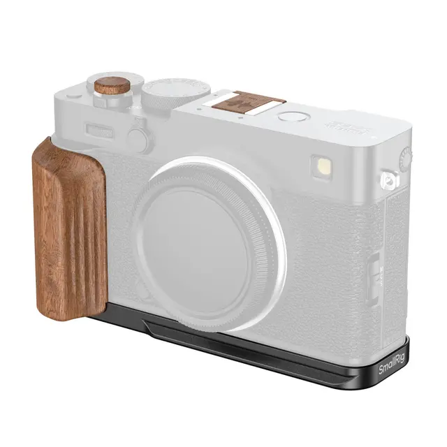 SmallRig 5985 L-Shaped Mount Plate Black w/Wooden Handle Fujifilm X-E5 Rosewood 